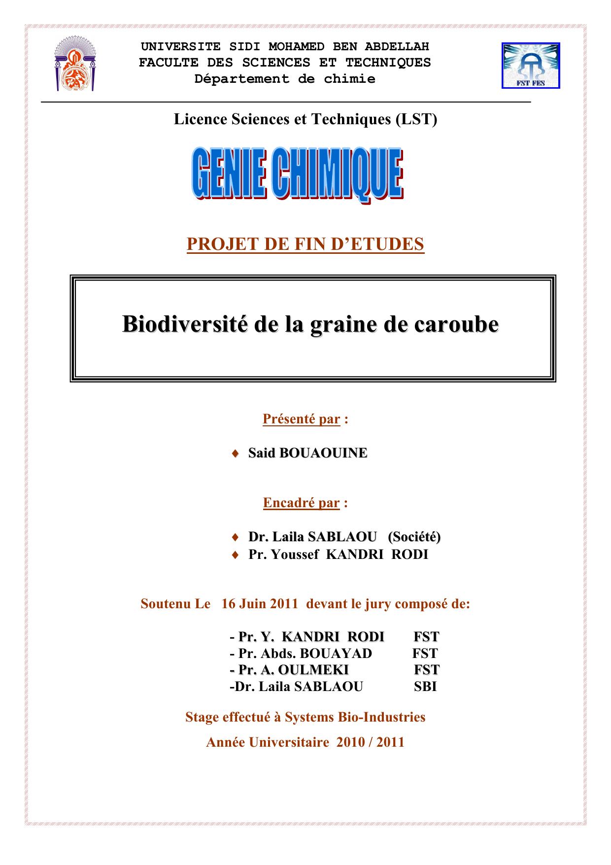 Biodiversité de la graine de caroube