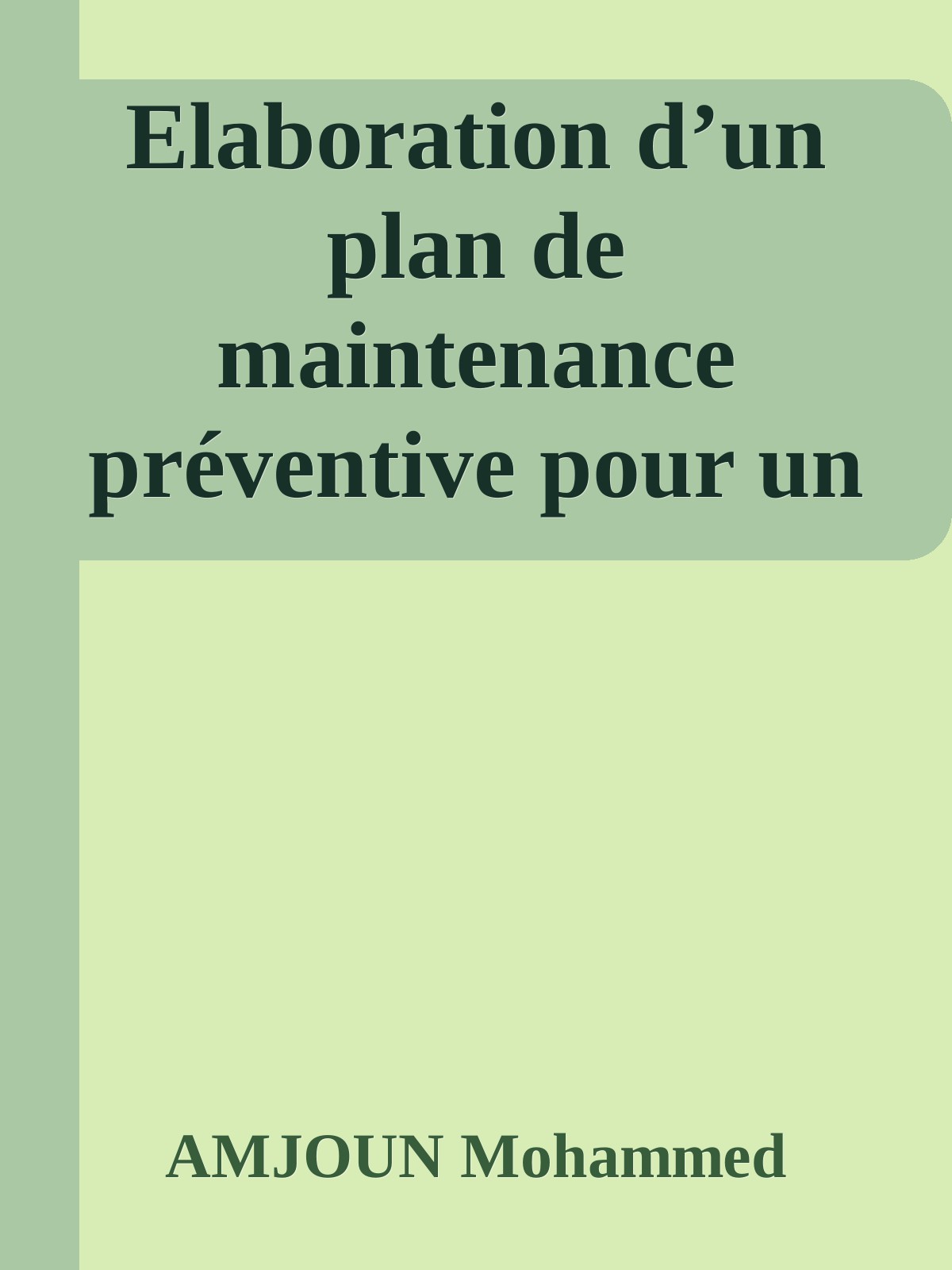 Elaboration d’un plan de maintenance préventive pour un compresseur 40 bars